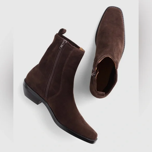 *Brand New* MADEWELL The Idris Ankle Boot in Dark Carob Suede Size 10 - Picture 1 of 16